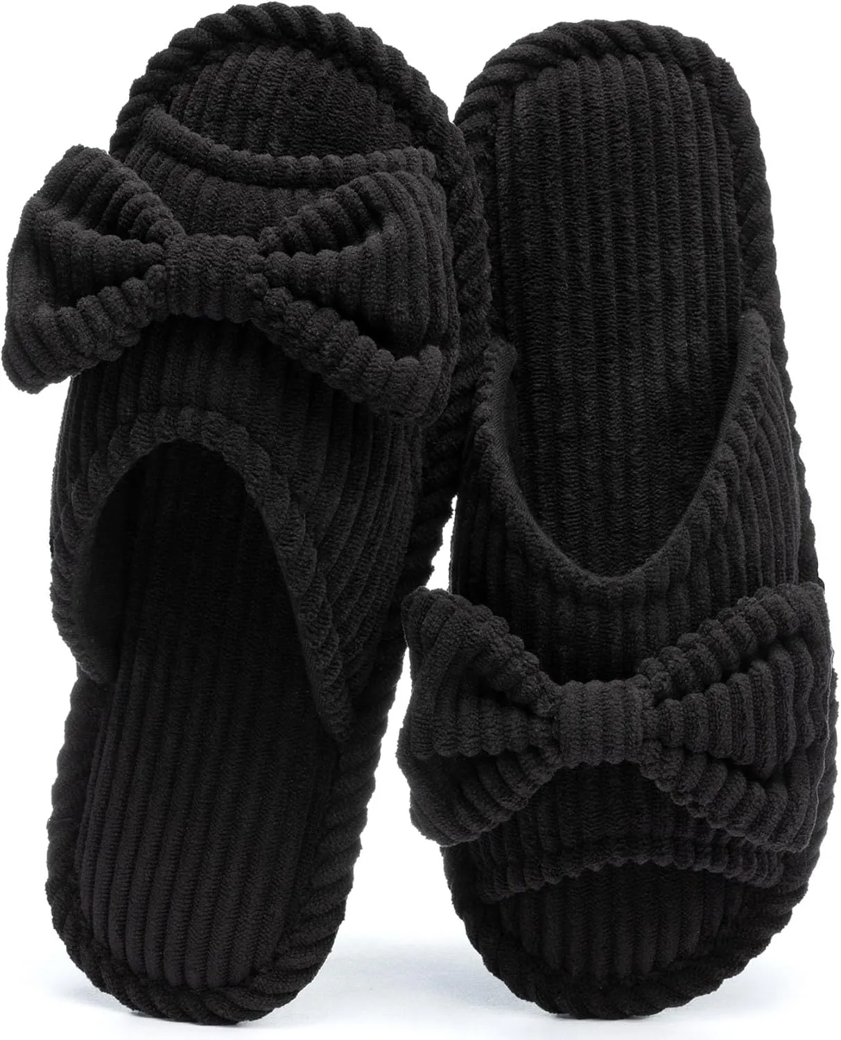 Cute Slippers for Women Indoor and Outdoor Cozy Soft Bow Open Toe Womens Slippers with Memory Foam Anti-Skid Sole Slides Spa Birthday Gifts for Women Mom Her Ladies Bridesmaid