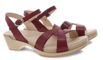 Dansko Red Karmen Burnished Calf Ladies Sandals KARMEN-RED