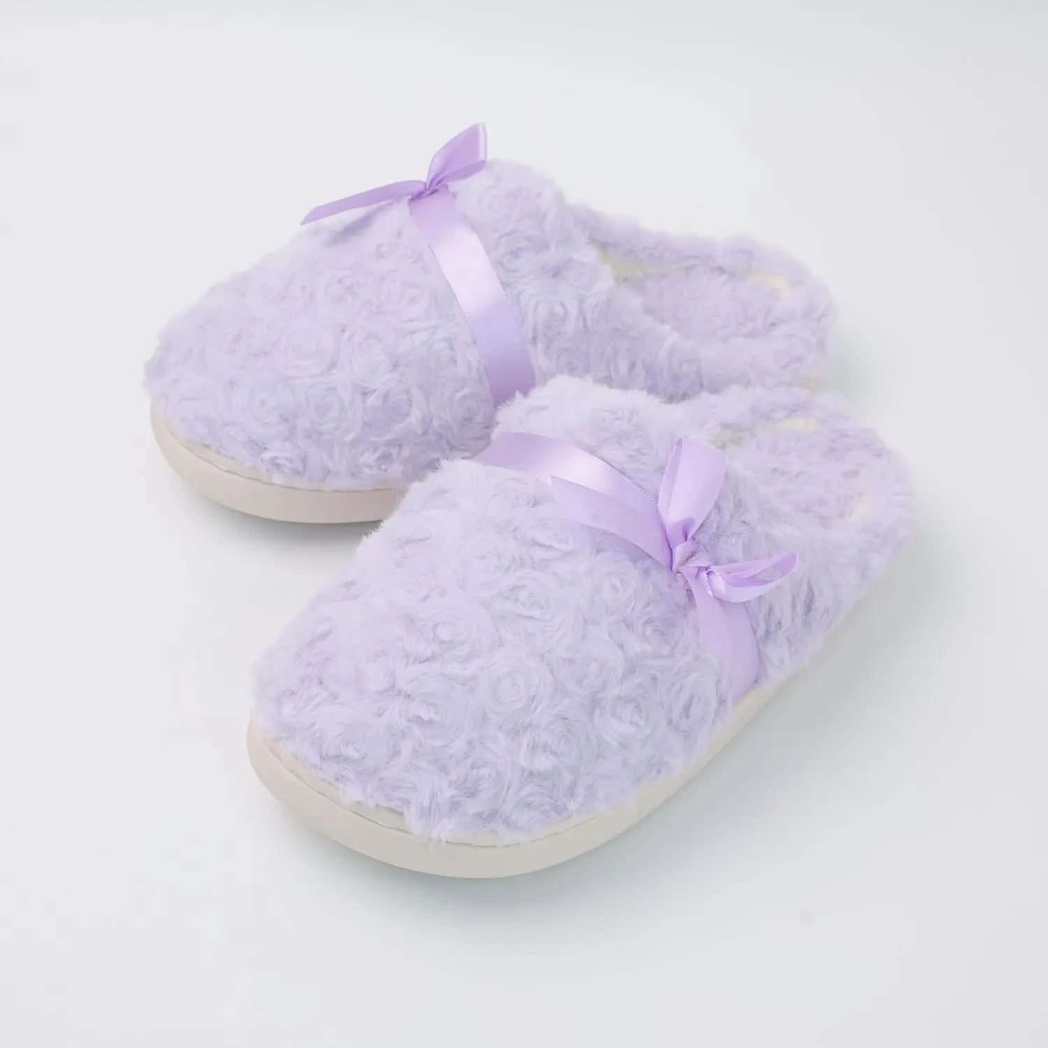 DCLTD Fluffy House Slippers for Women Flower Bedroom Shoes Cozy Warm Slip on Indoor and Outdoor Winter Shoes Super Soft Rose Slippers Christmas Gifts