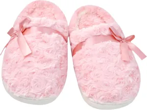 DCLTD Fluffy House Slippers for Women Flower Bedroom Shoes Cozy Warm Slip on Indoor and Outdoor Winter Shoes Super Soft Rose Slippers Christmas Gifts