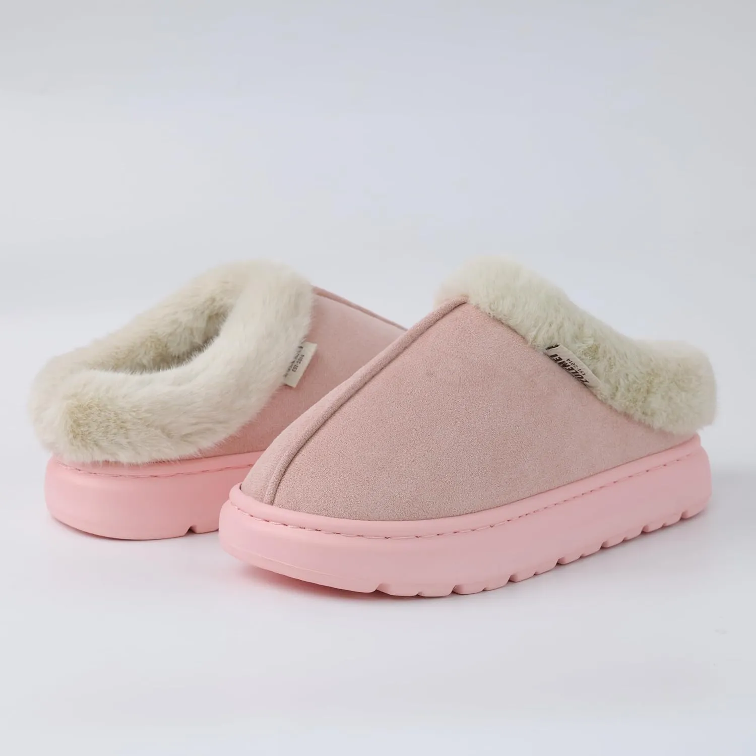 DCLTD Fluffy House Slippers for Women Men Bedroom Shoes Cozy Warm Slip on Indoor and Outdoor Winter Platform Shoes Super Soft Cloud Slippers Christmas Gifts