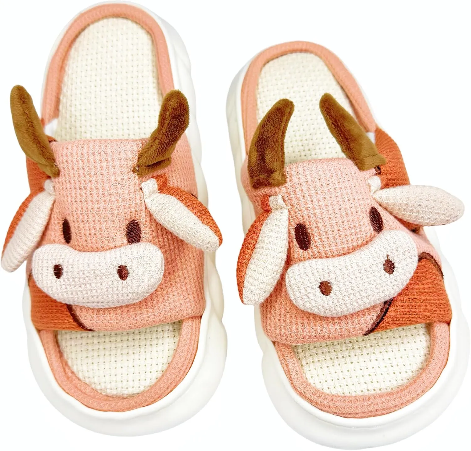 DCLTD Womens Cartoon Animal Slippers Home Linen Slippers Men's and Women's Cartoon Slides Cloud Slippers Super Soft Shoes for Boys and Girls