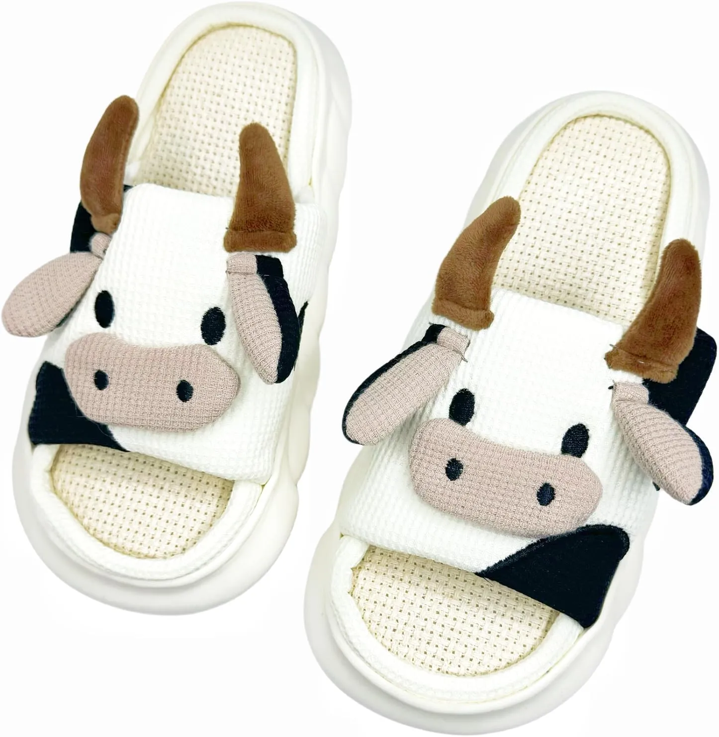 DCLTD Womens Cartoon Animal Slippers Home Linen Slippers Men's and Women's Cartoon Slides Cloud Slippers Super Soft Shoes for Boys and Girls