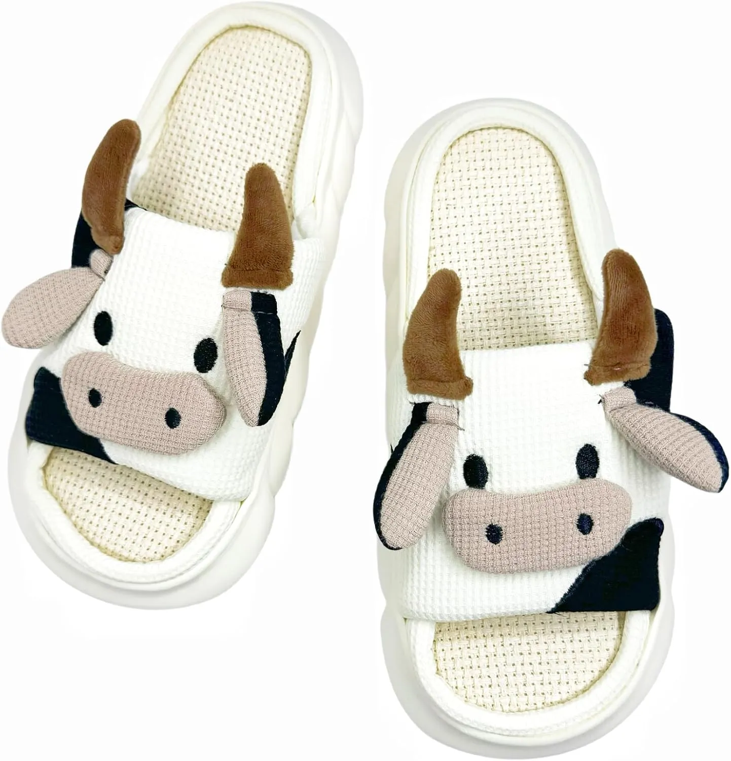 DCLTD Womens Cartoon Animal Slippers Home Linen Slippers Men's and Women's Cartoon Slides Cloud Slippers Super Soft Shoes for Boys and Girls