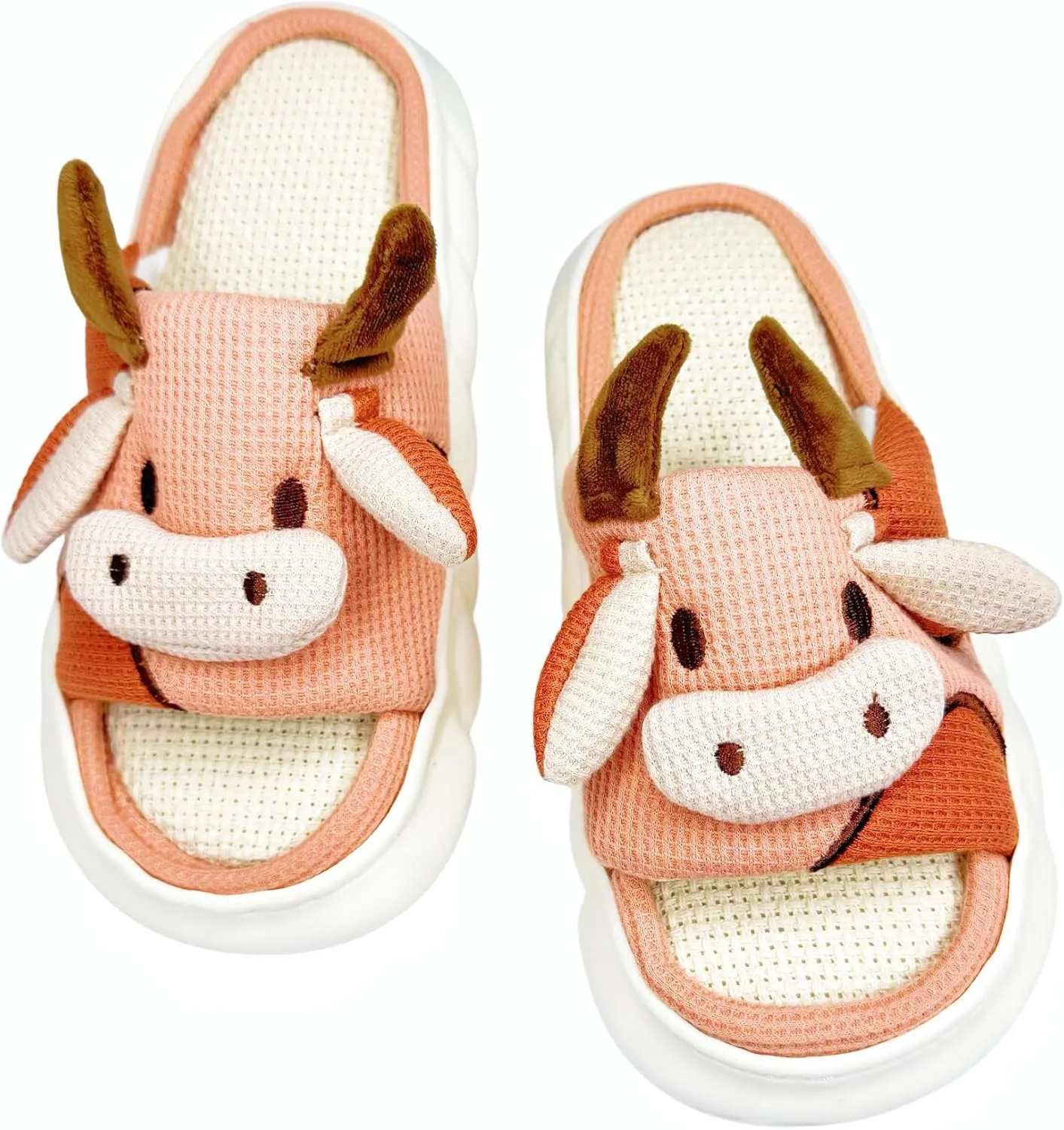 DCLTD Womens Cartoon Animal Slippers Home Linen Slippers Men's and Women's Cartoon Slides Cloud Slippers Super Soft Shoes for Boys and Girls