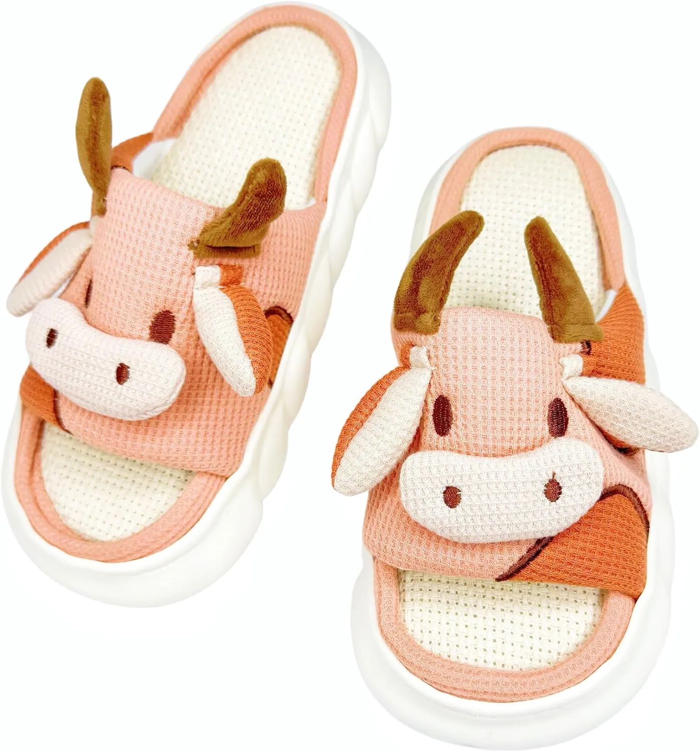 DCLTD Womens Cartoon Animal Slippers Home Linen Slippers Men's and Women's Cartoon Slides Cloud Slippers Super Soft Shoes for Boys and Girls