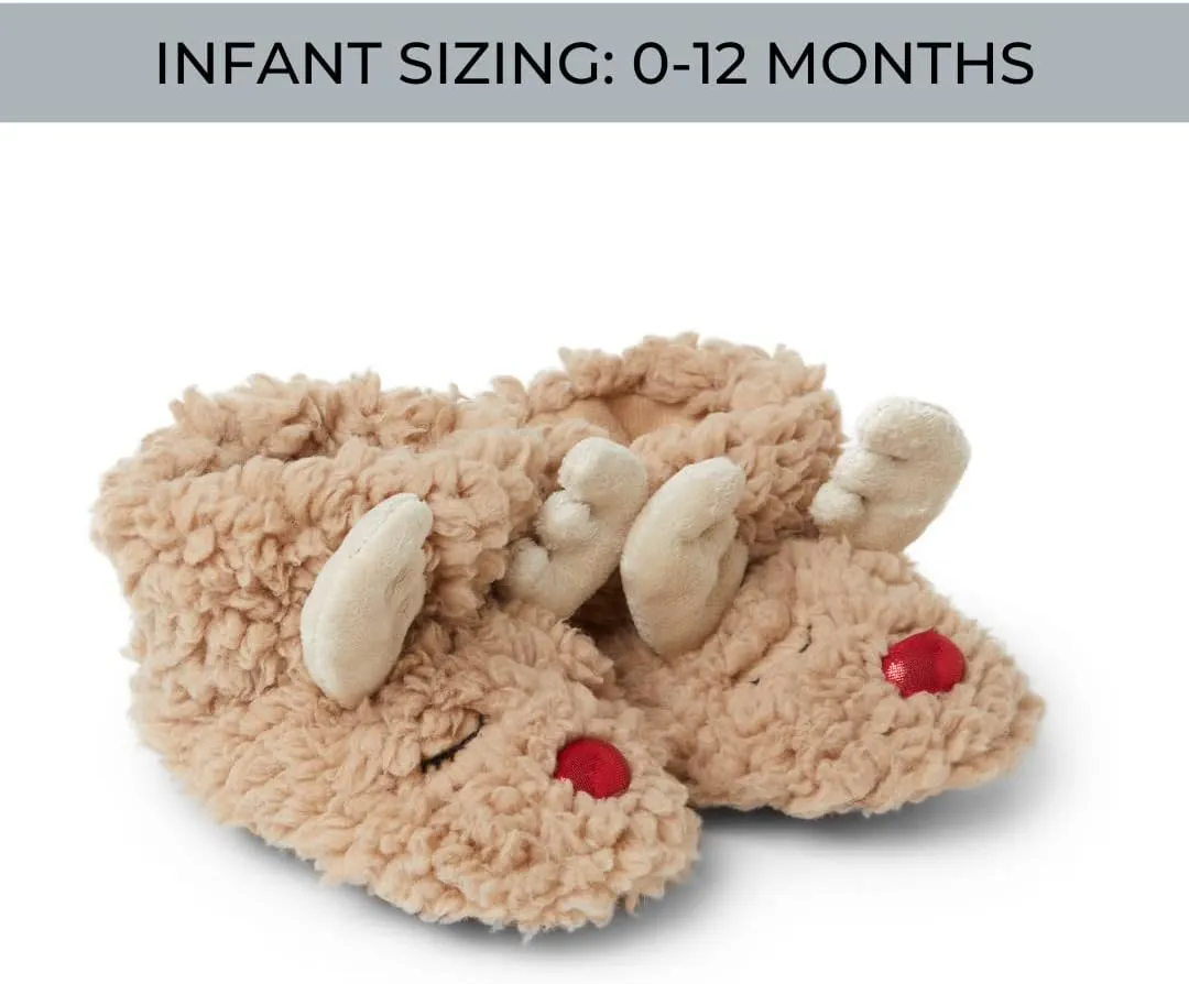 Dearfoams unisex-child Matching Family Holiday Christmas Reindeer & Turkey Scuff
