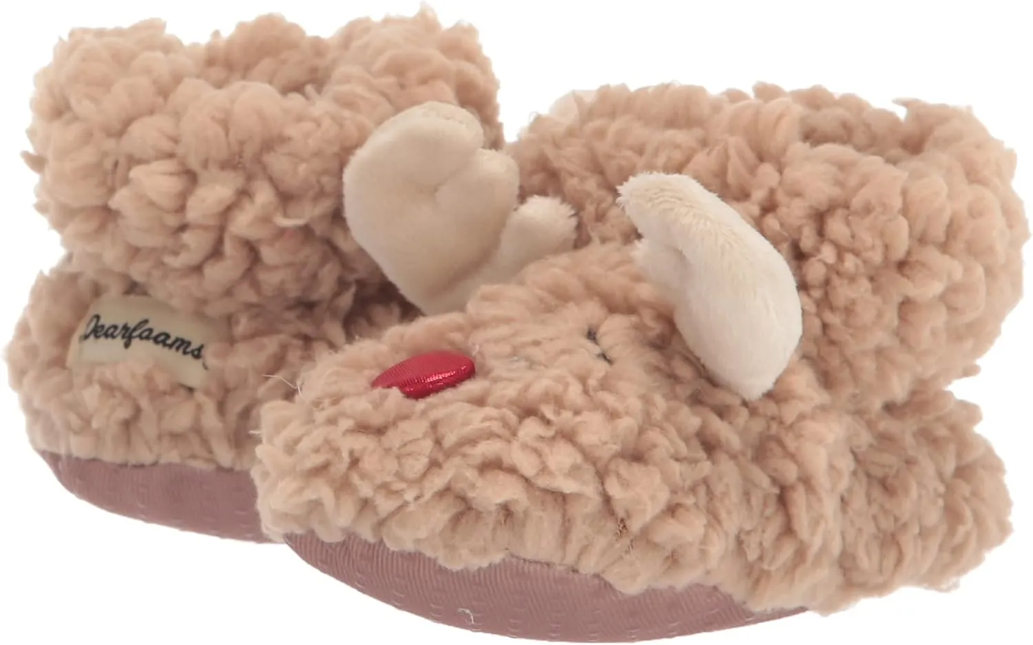 Dearfoams unisex-child Matching Family Holiday Christmas Reindeer & Turkey Scuff