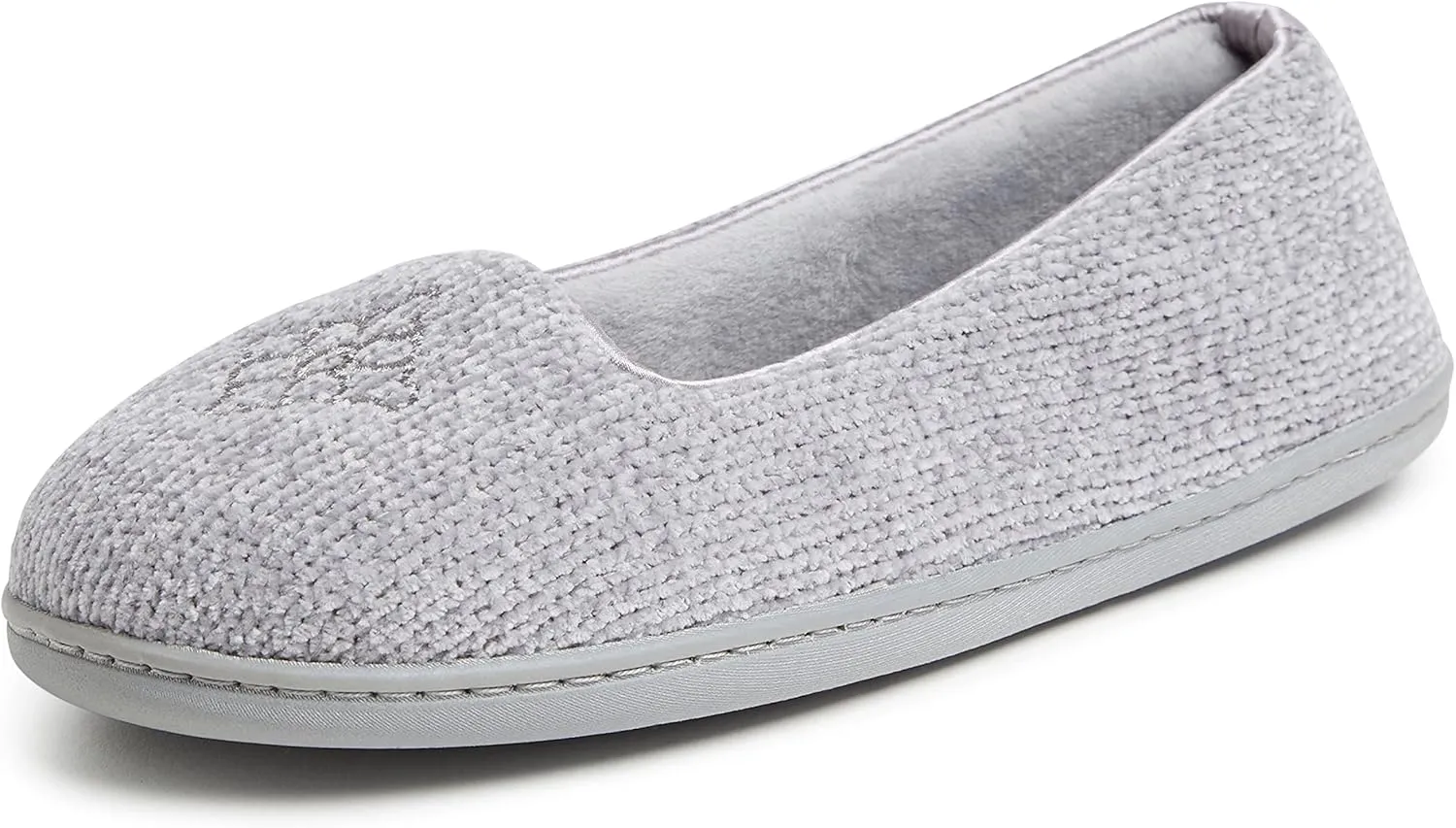 Dearfoams Women's Cozy Memory Foam Indoor Rebecca Closed Back House Ballet Slipper with Wide Widths