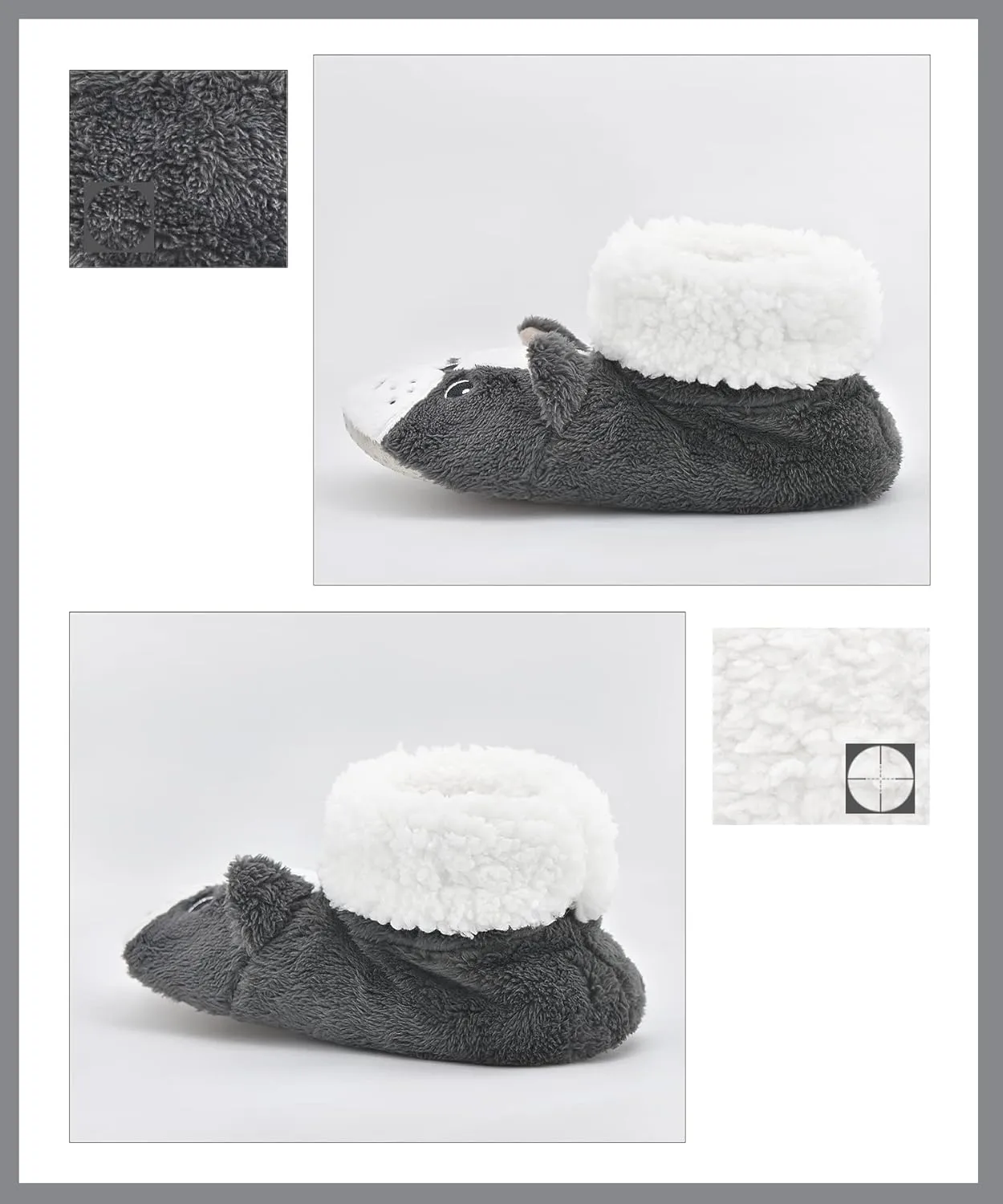 DICUIRD Animal Slipper Socks with Grippers for Women,Winter Cozy&Comfy Boot Slippers for Women