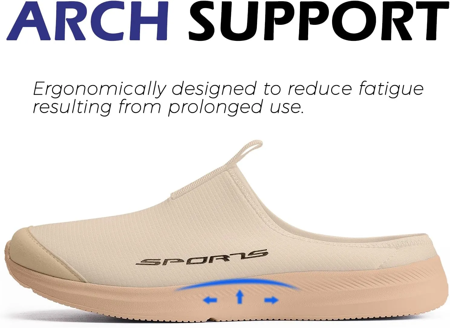 DimaiGlobal Mens Slippers with Arch Support Casual Mules Clog Open Back Shoes Comfort Slip-On Walking Loafer Indoor Outdoor House Shoes