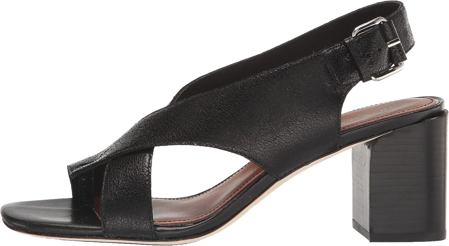 Donald Pliner Women's Pasha Vintage Metallic Leather Block Heeled, Comfortable Sandals, Chunky Heels