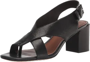 Donald Pliner Women's Pasha Vintage Metallic Leather Block Heeled, Comfortable Sandals, Chunky Heels