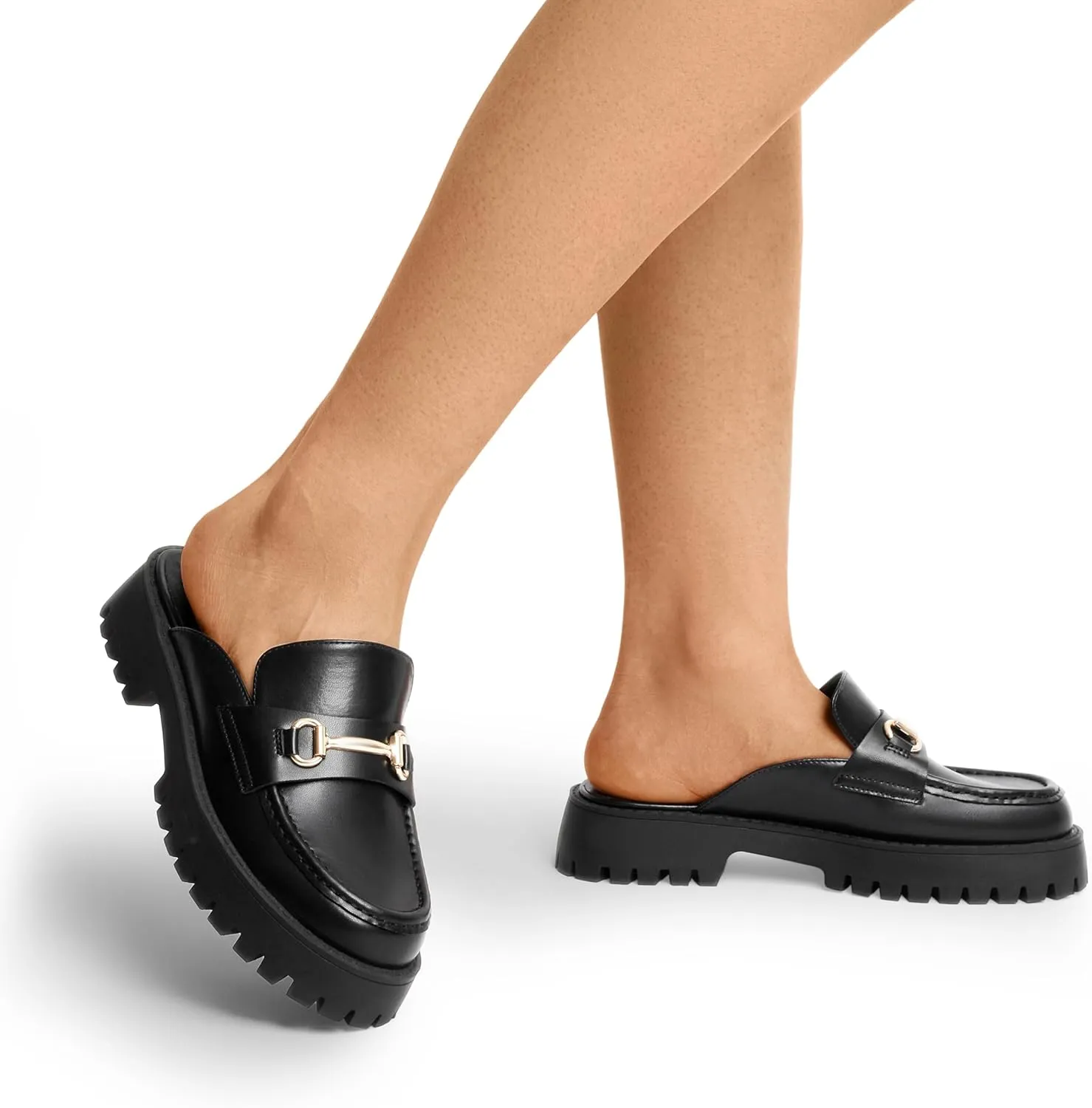 DREAM PAIRS Mules for Women, Comfortable Loafer Mules Slip On Chunky Business Casual Shoes