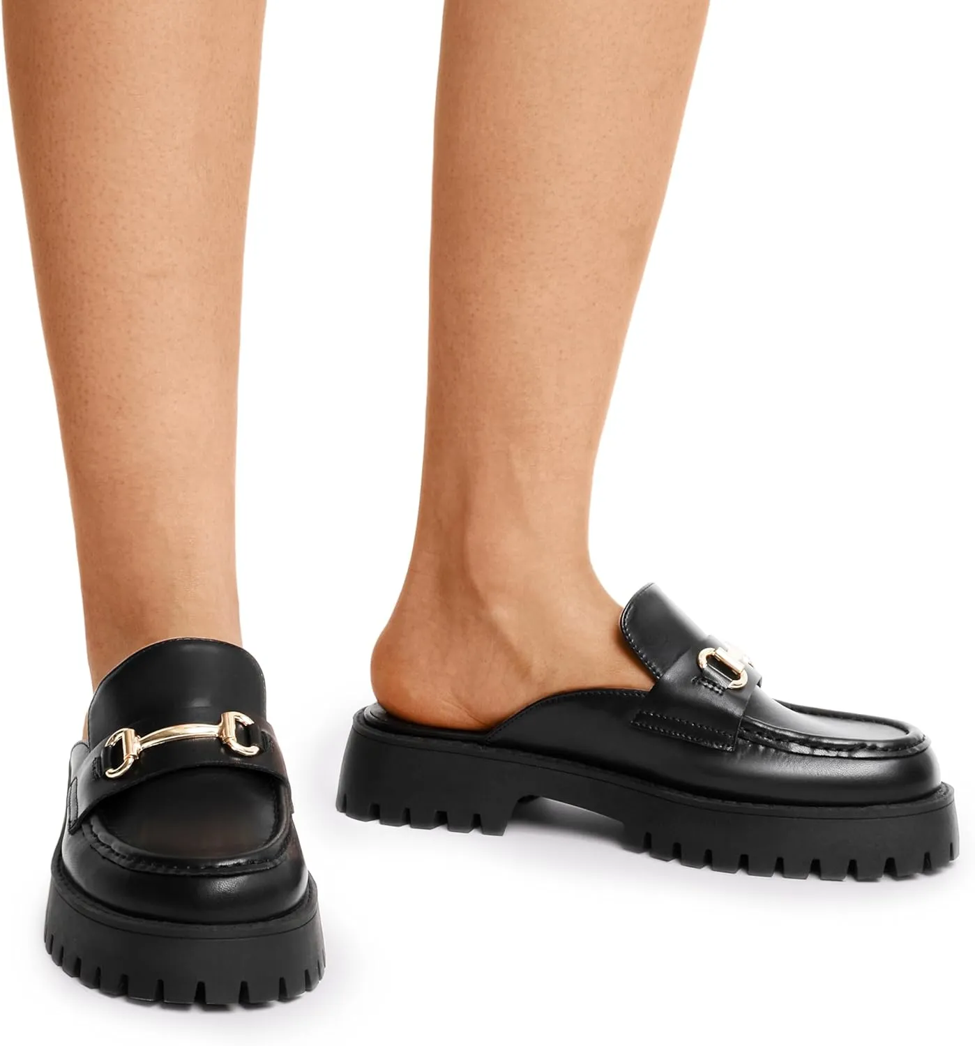 DREAM PAIRS Mules for Women, Comfortable Loafer Mules Slip On Chunky Business Casual Shoes