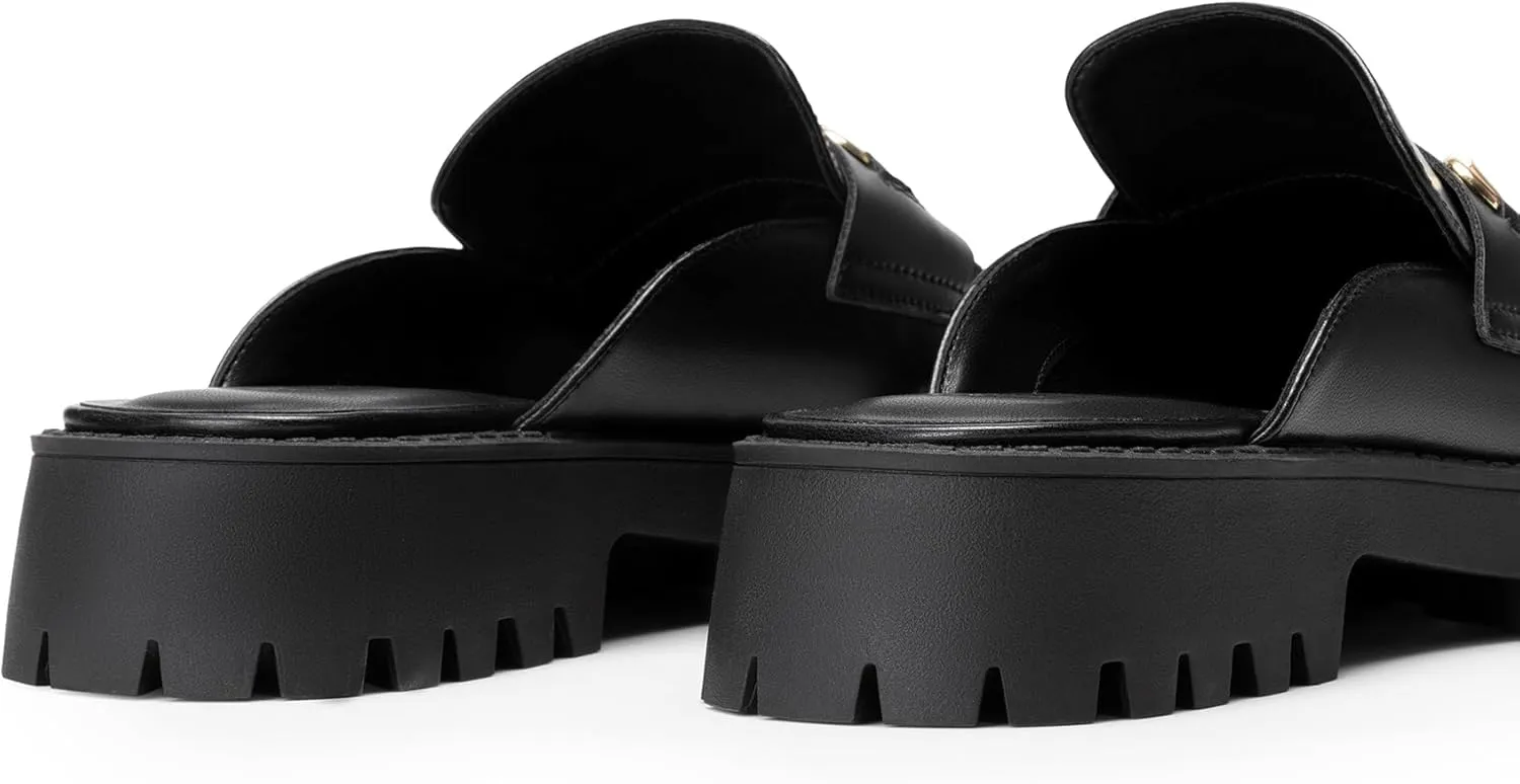 DREAM PAIRS Mules for Women, Comfortable Loafer Mules Slip On Chunky Business Casual Shoes