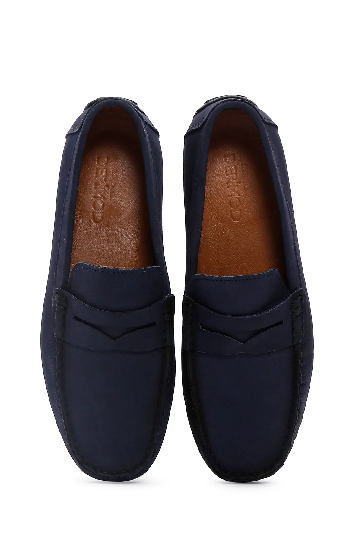 Erkek Lacivert Deri Loafer