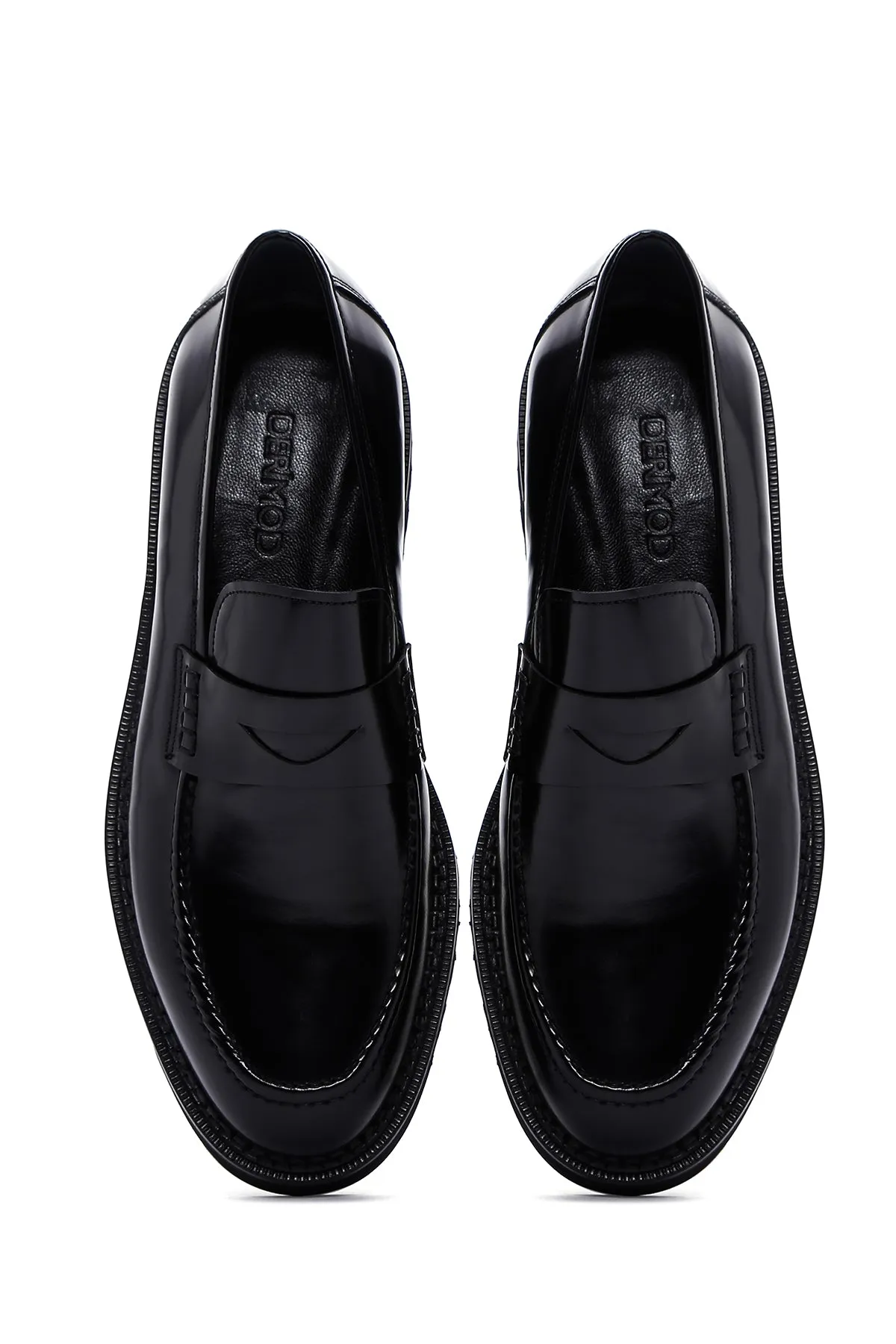 Erkek Siyah Deri Casual Loafer