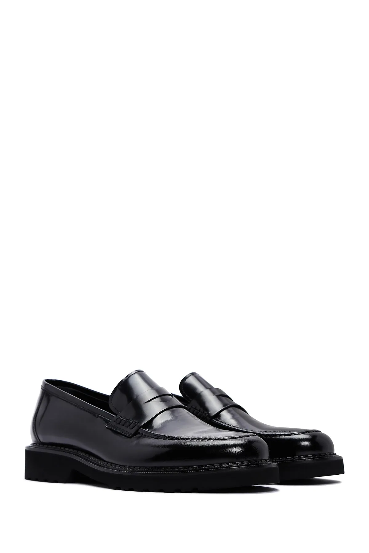 Erkek Siyah Deri Casual Loafer