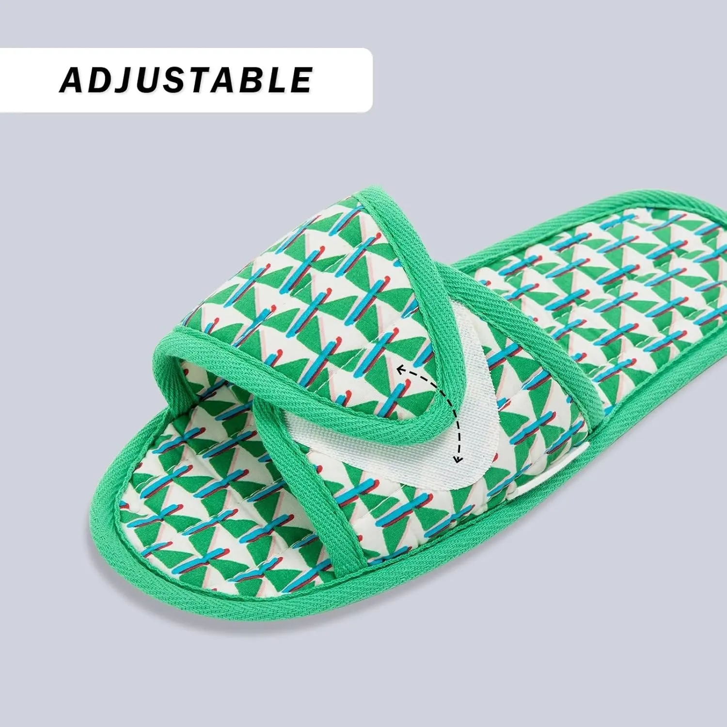 EUXTERPA Women Travel Slippers, Adjustable Ladies Slipper, Lightweight Easy Carry Foldable Travel Slippers with Storage Bag