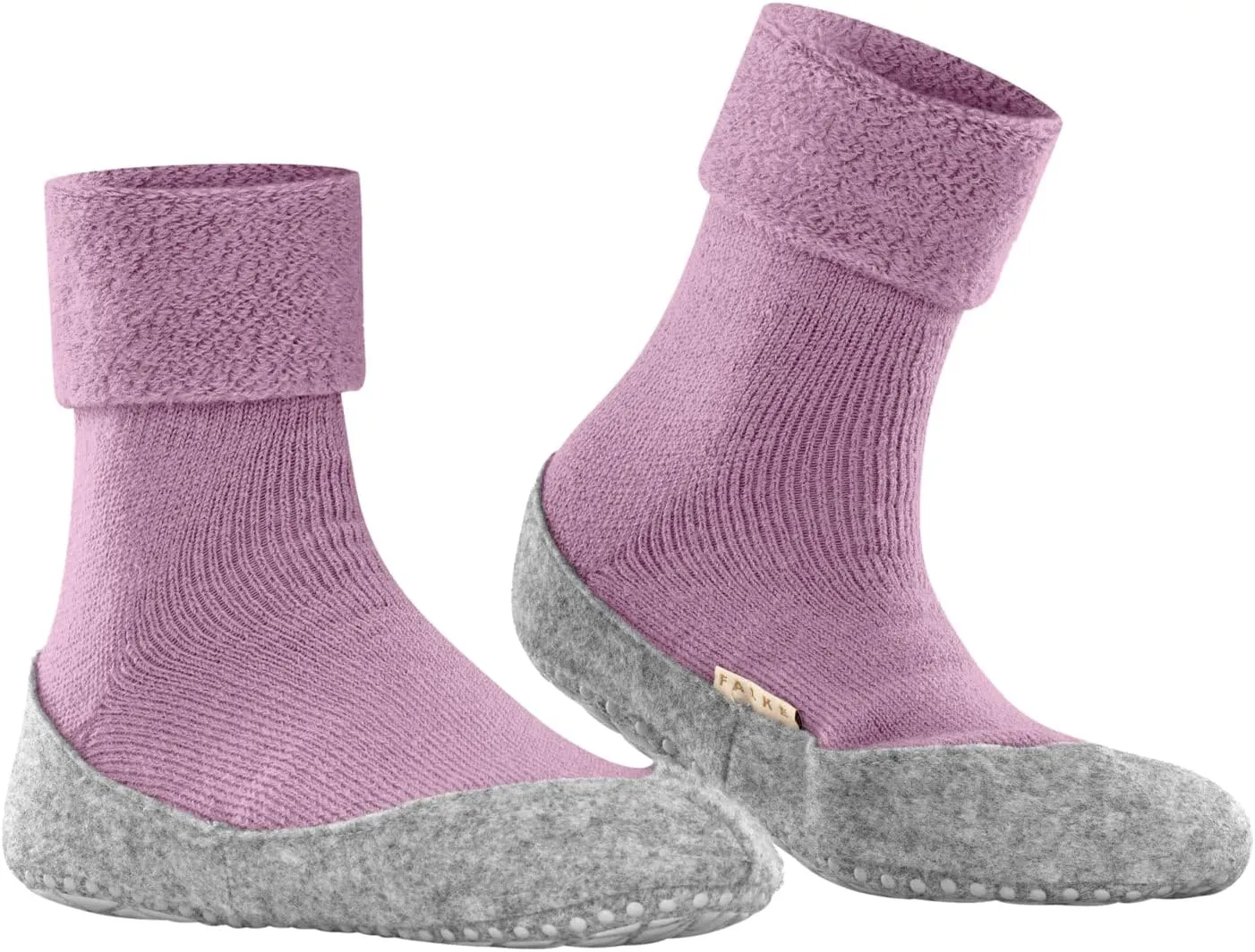 FALKE Women's W HP Cosyshoe Slipper Sock Merino Wool Grey Pink White 1 Pair, 6.5-7.5