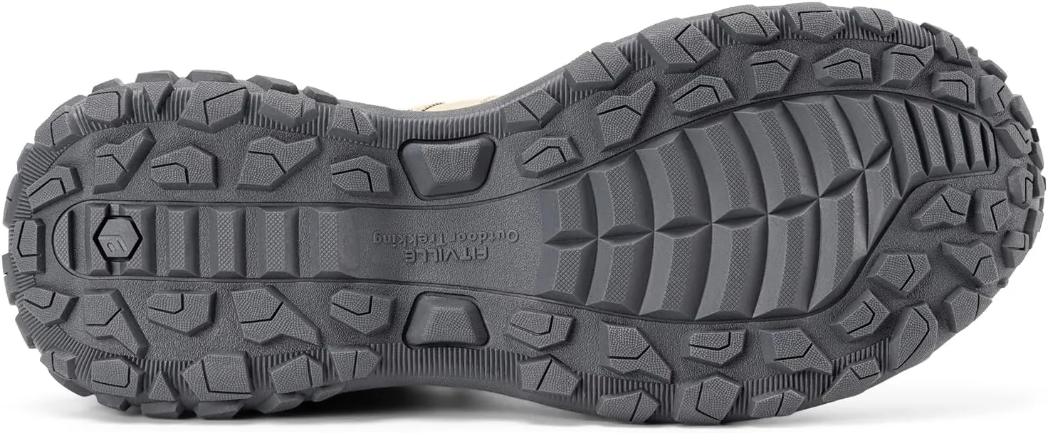 FitVille Wide Slip on Shoes for Men Walking Hiking Shoes Outdoor Trekking Loafer Arch Support | Slip Resistant | Wide Toe Box