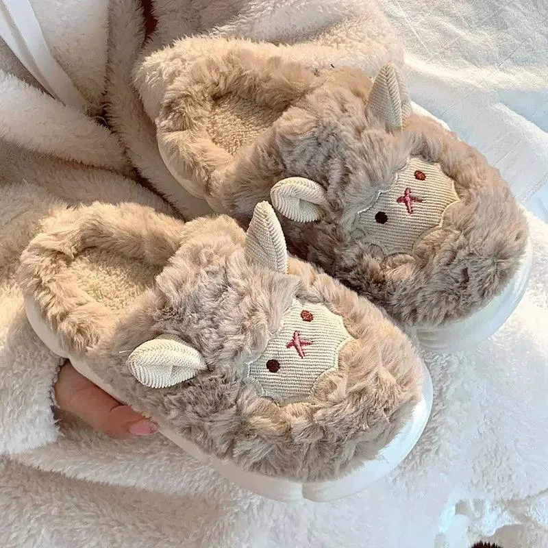 Fluffy Sheep Slippers – Cozy Plush House Shoes in Two Colors