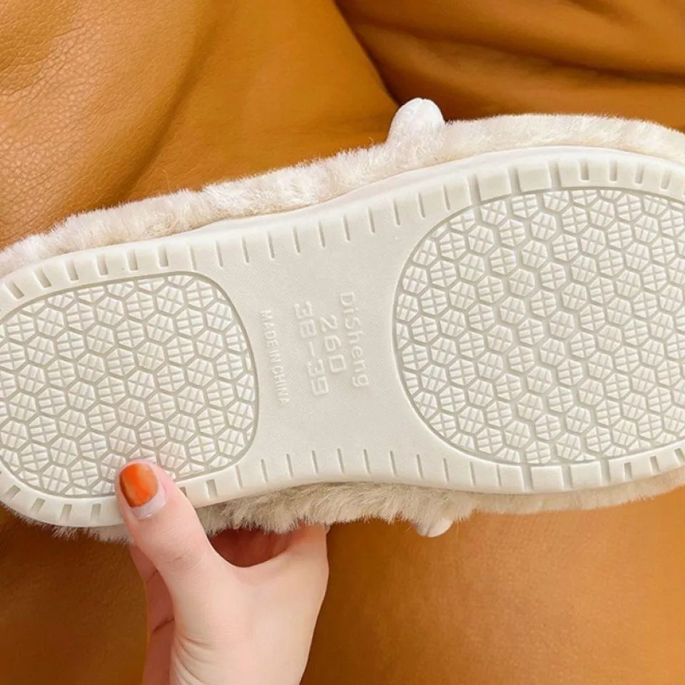 Fluffy Sheep Slippers – Cozy Plush House Shoes in Two Colors
