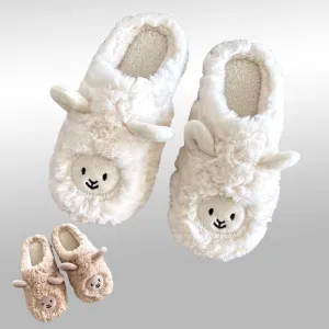 Fluffy Sheep Slippers – Cozy Plush House Shoes in Two Colors