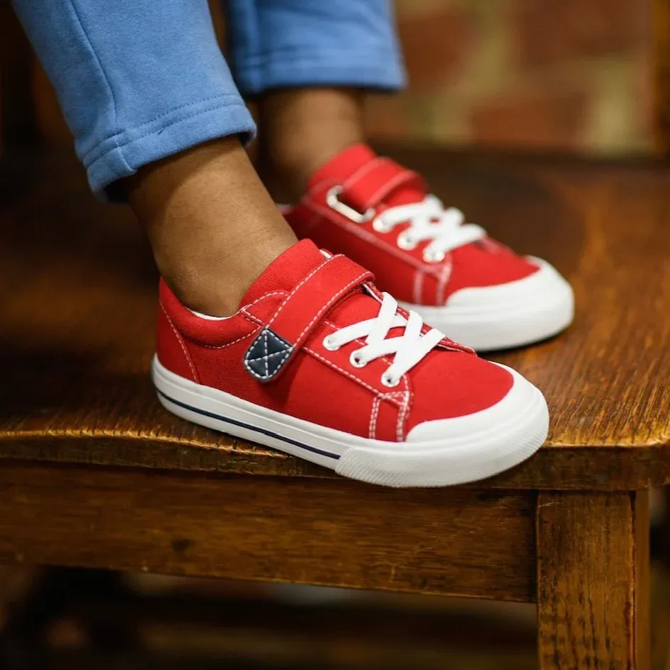 Footmates Jordan Velcro Sneaker- RED