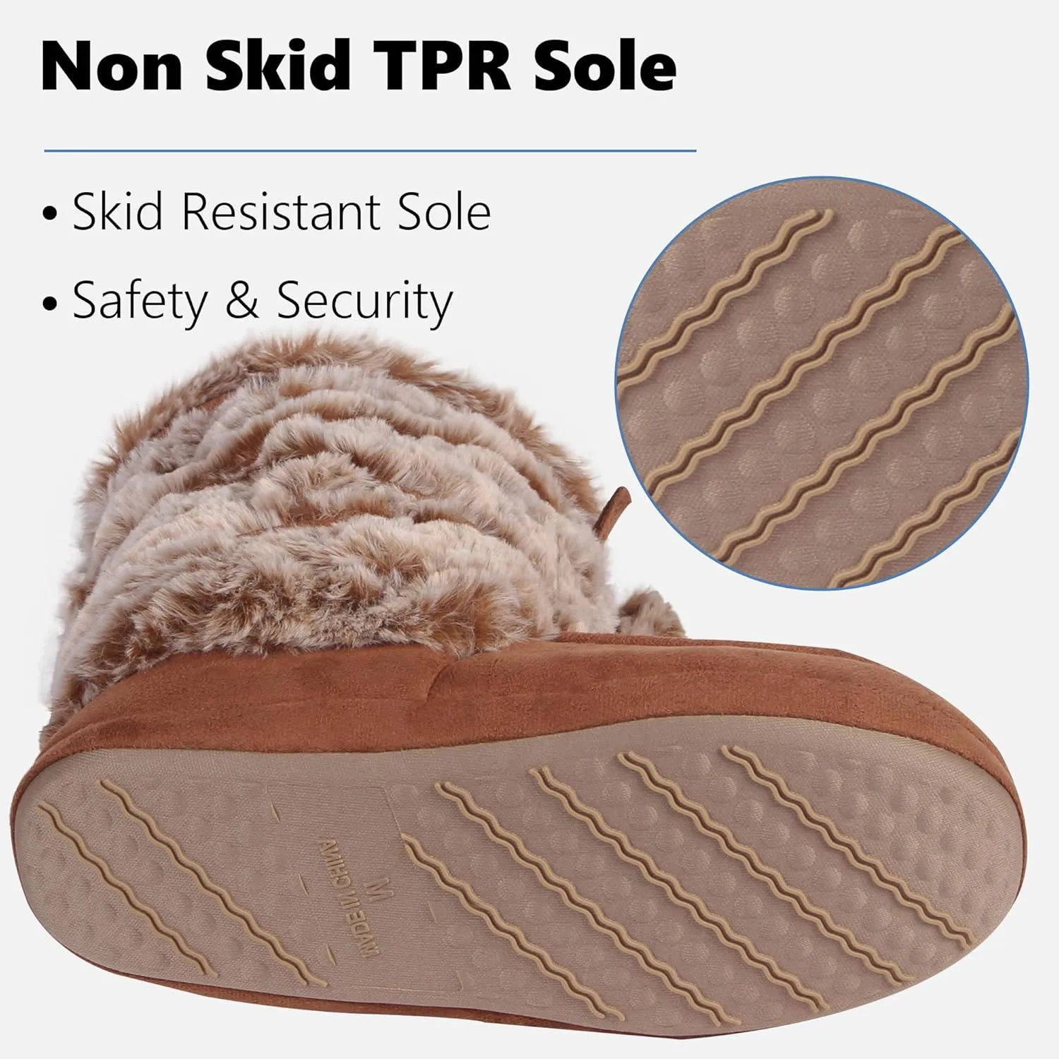 Forfoot Slipper Boots, Cozy Indoor Booties for Women Fluffy Comfortable House Shoes Fuzzy Anti-Slip Boots Winter