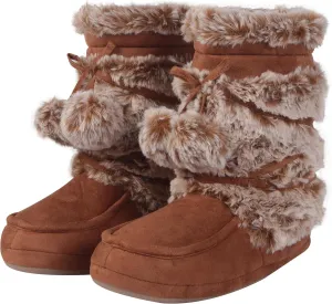 Forfoot Slipper Boots, Cozy Indoor Booties for Women Fluffy Comfortable House Shoes Fuzzy Anti-Slip Boots Winter