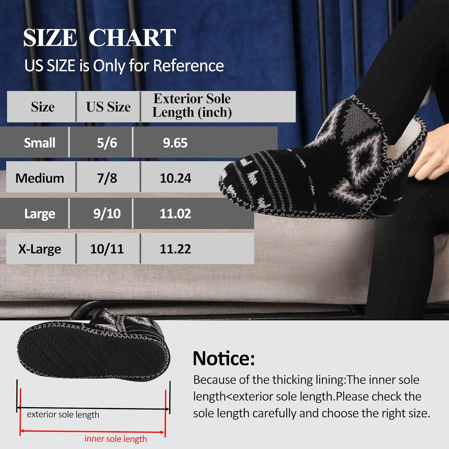 Forfoot Slippers Womens Indoor Slipper Boots for Ladies Girls with Knitted Upper and Bow