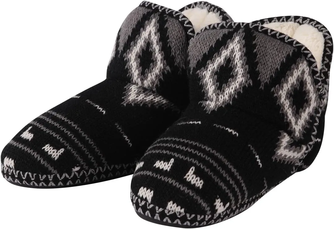 Forfoot Slippers Womens Indoor Slipper Boots for Ladies Girls with Knitted Upper and Bow