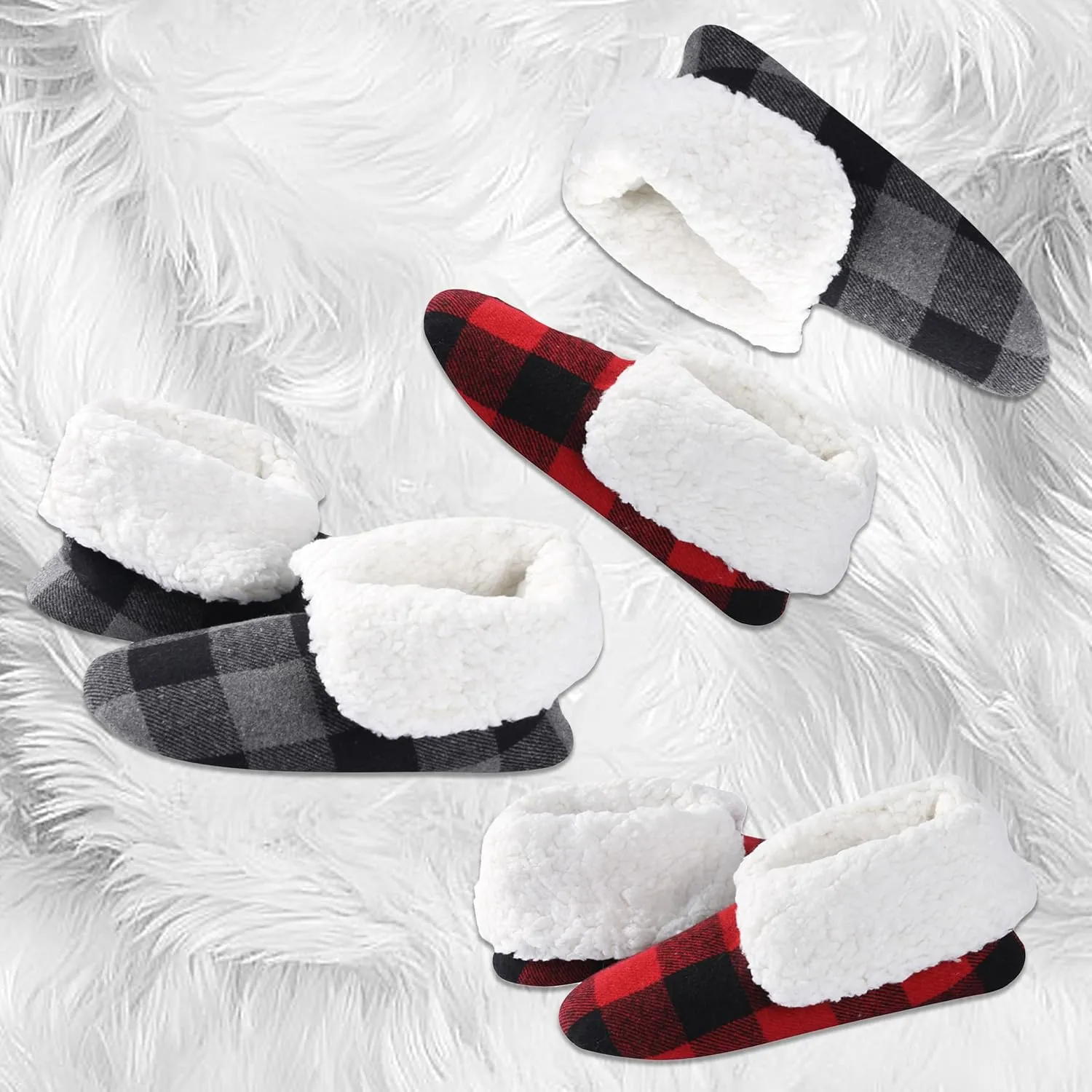 Forfoot Women's Bootie Slippers, Cozy Coral Fleece Non Slip Indoor House Shoes