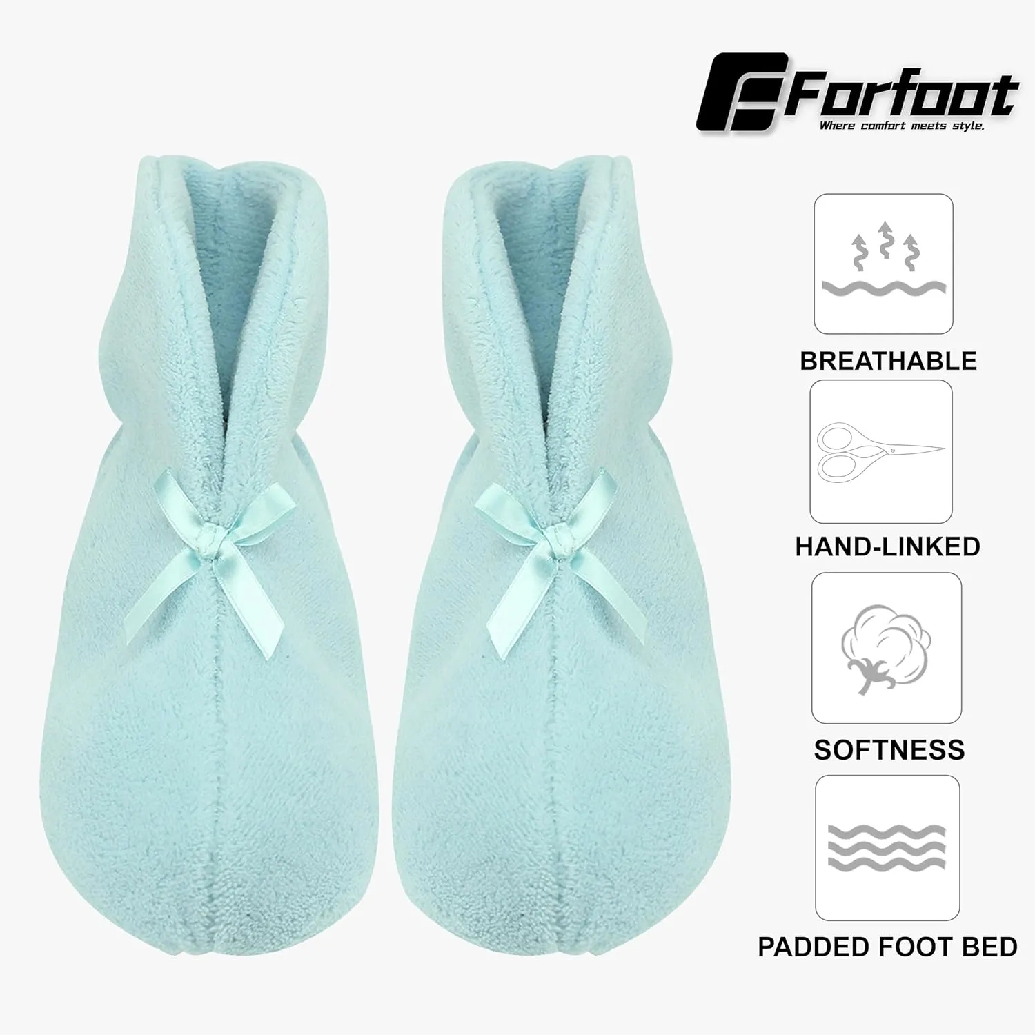 Forfoot Women's Bootie Slippers, Cozy Coral Fleece Non Slip Indoor House Shoes