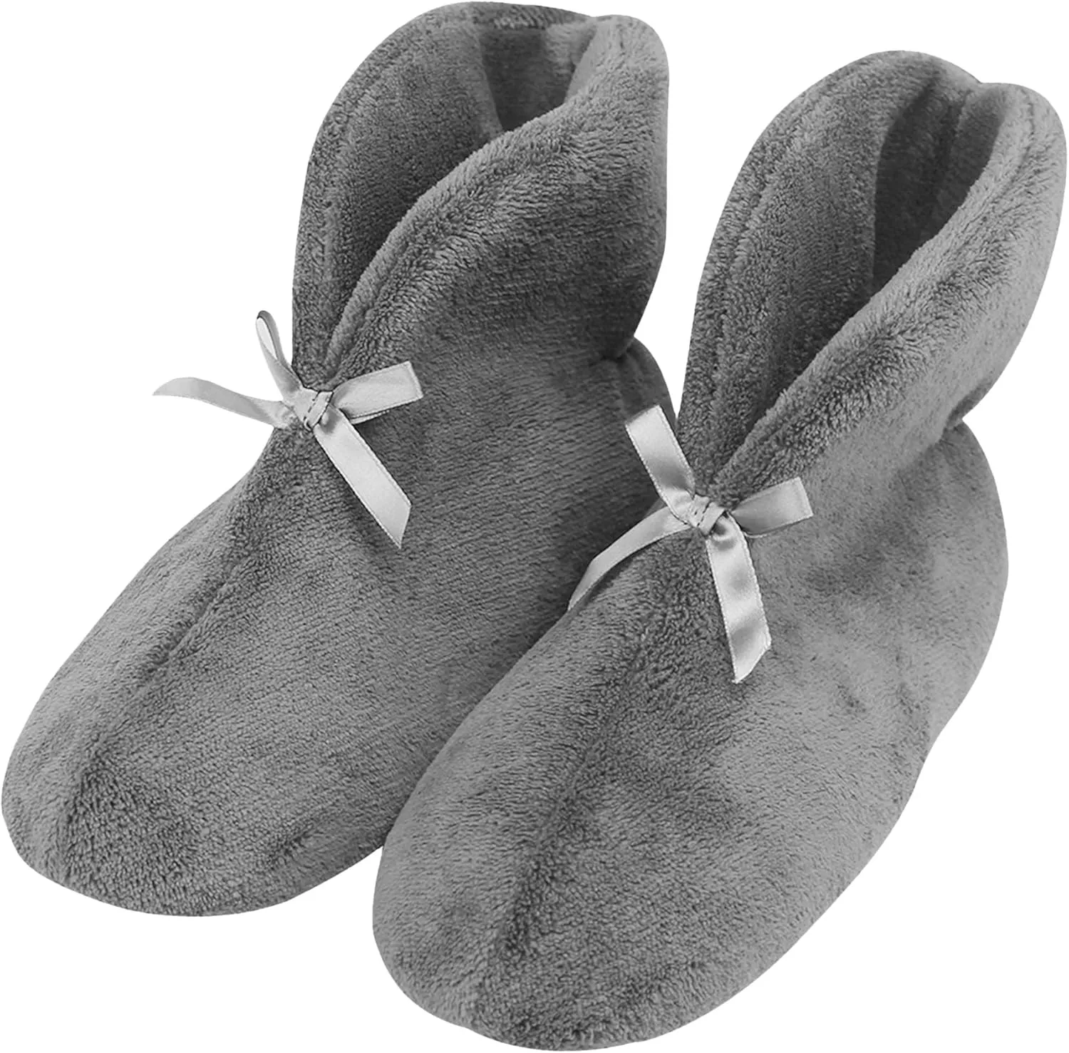 Forfoot Women's Bootie Slippers, Cozy Coral Fleece Non Slip Indoor House Shoes