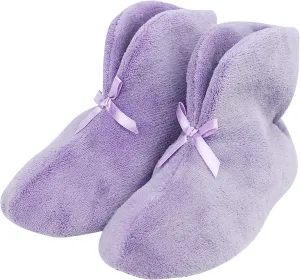 Forfoot Women's Bootie Slippers, Cozy Coral Fleece Non Slip Indoor House Shoes