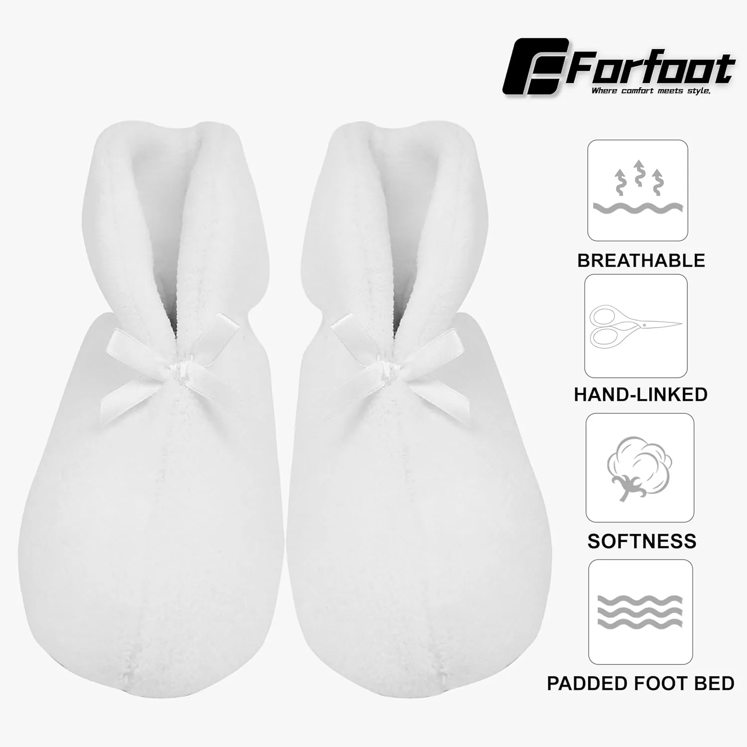 Forfoot Women's Bootie Slippers, Cozy Coral Fleece Non Slip Indoor House Shoes