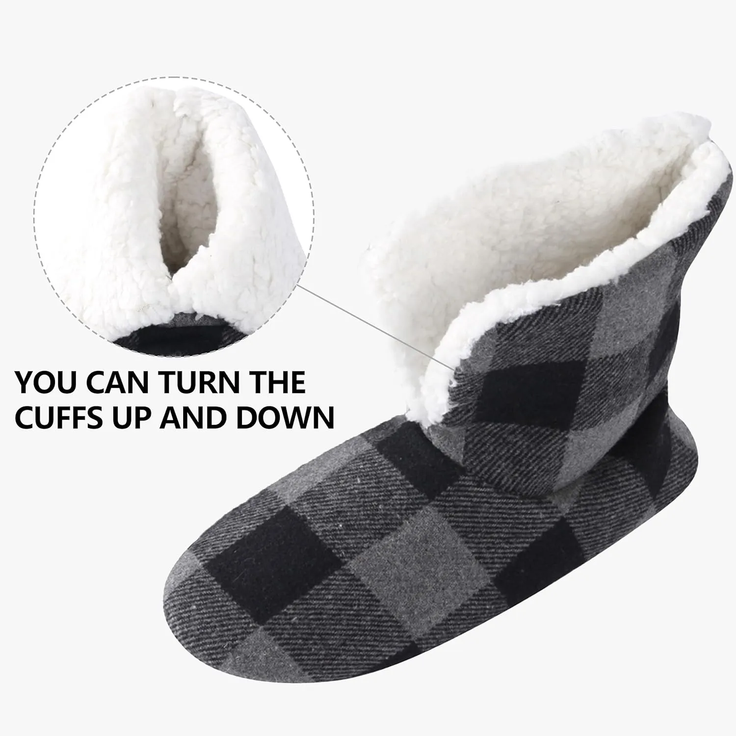 Forfoot Women's Bootie Slippers, Cozy Coral Fleece Non Slip Indoor House Shoes