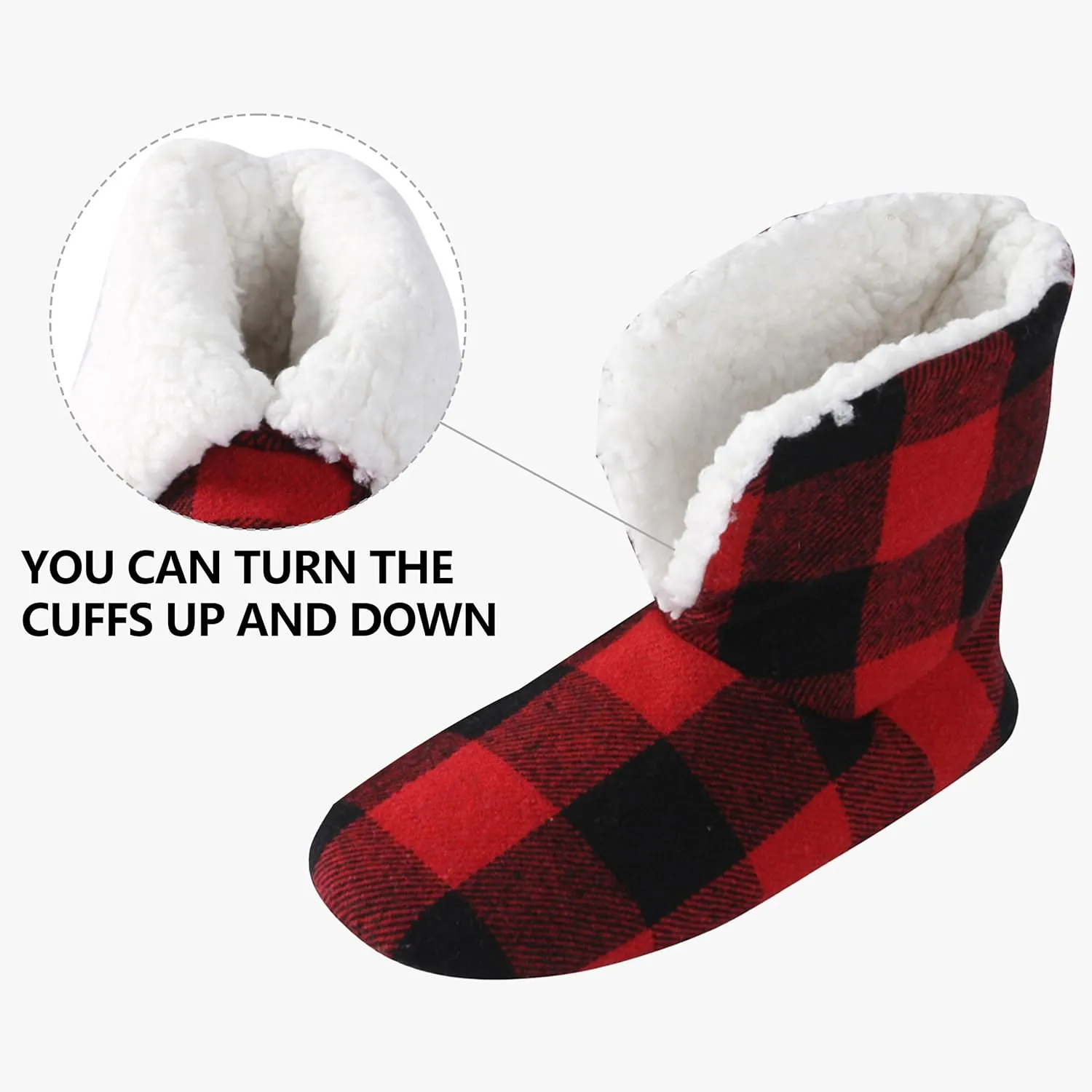 Forfoot Women's Bootie Slippers, Cozy Coral Fleece Non Slip Indoor House Shoes