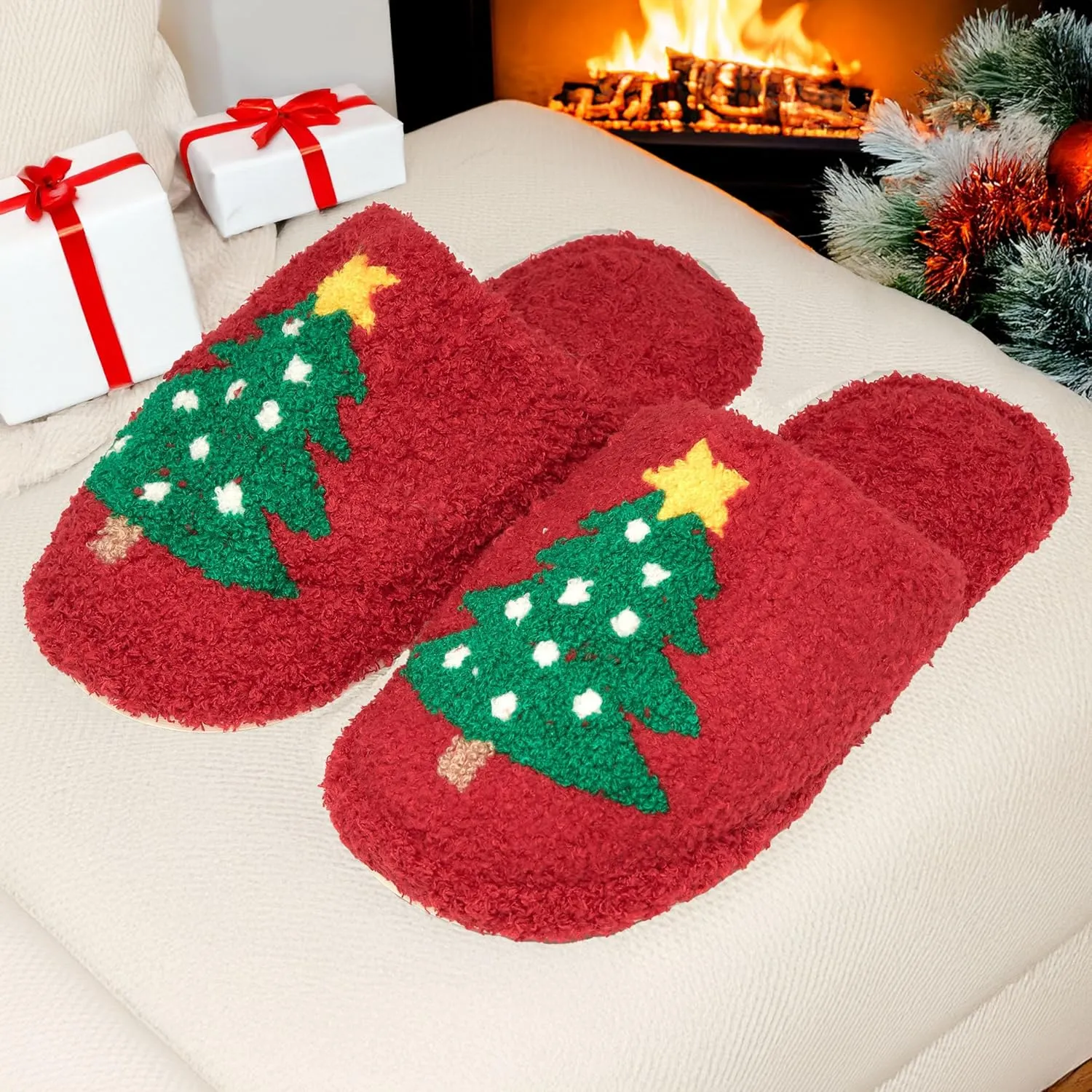 Funky Junque Cozy Microfiber Women's Slippers with Non-Slip Sole - Easter Designs, Spring Patterns