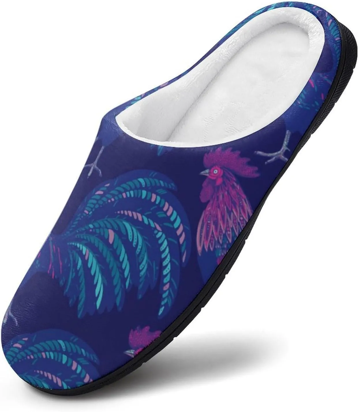 Funny Chicken Fashion Mens Slippers Slip On Fuzzy House Shoes for Indoor Outdoor