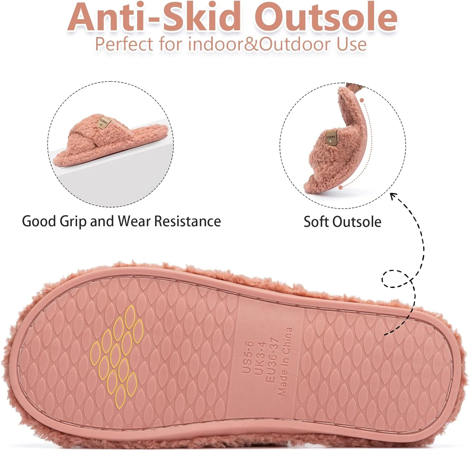 Fuzzy Open Toe Slippers for Women Indoor and Outdoor with Memory Foam Cozy Cross Band Women's Slipper Cute Soft House Shoes Slip On Gifts for Womens Mom Her Ladies Bridesmaid