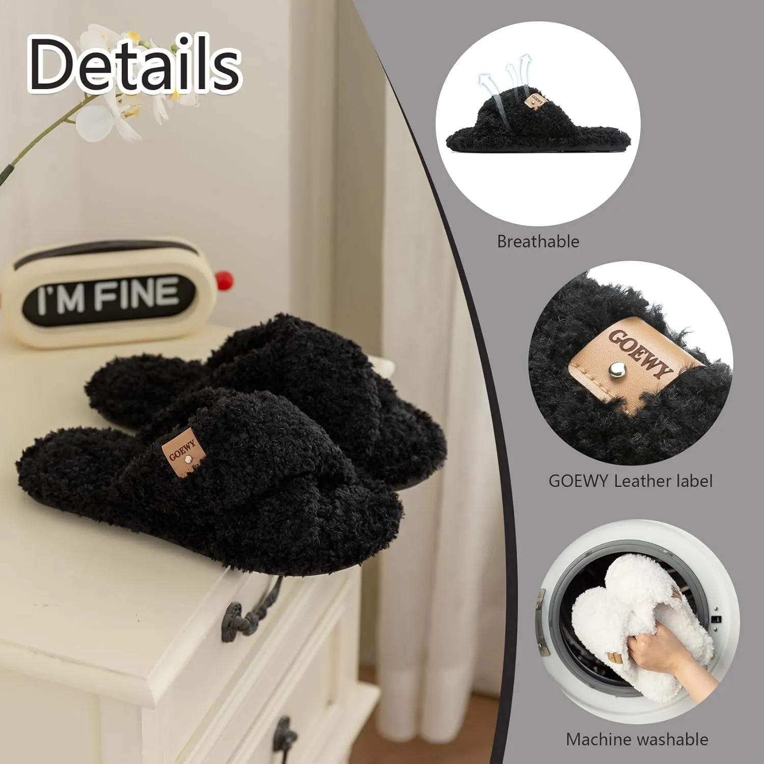 Fuzzy Open Toe Slippers for Women Indoor and Outdoor with Memory Foam Cozy Cross Band Women's Slipper Cute Soft House Shoes Slip On Gifts for Womens Mom Her Ladies Bridesmaid