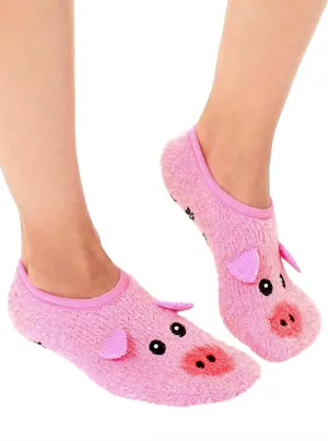 Fuzzy Pig Slipper Socks: Fuzzy slipper