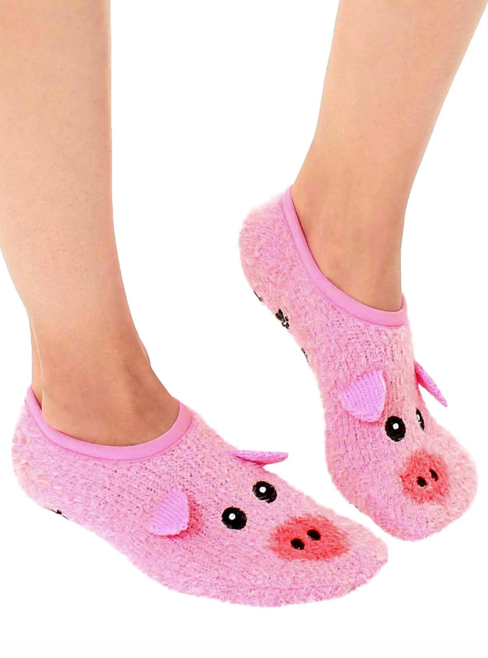 Fuzzy Pig Slipper Socks: Fuzzy slipper