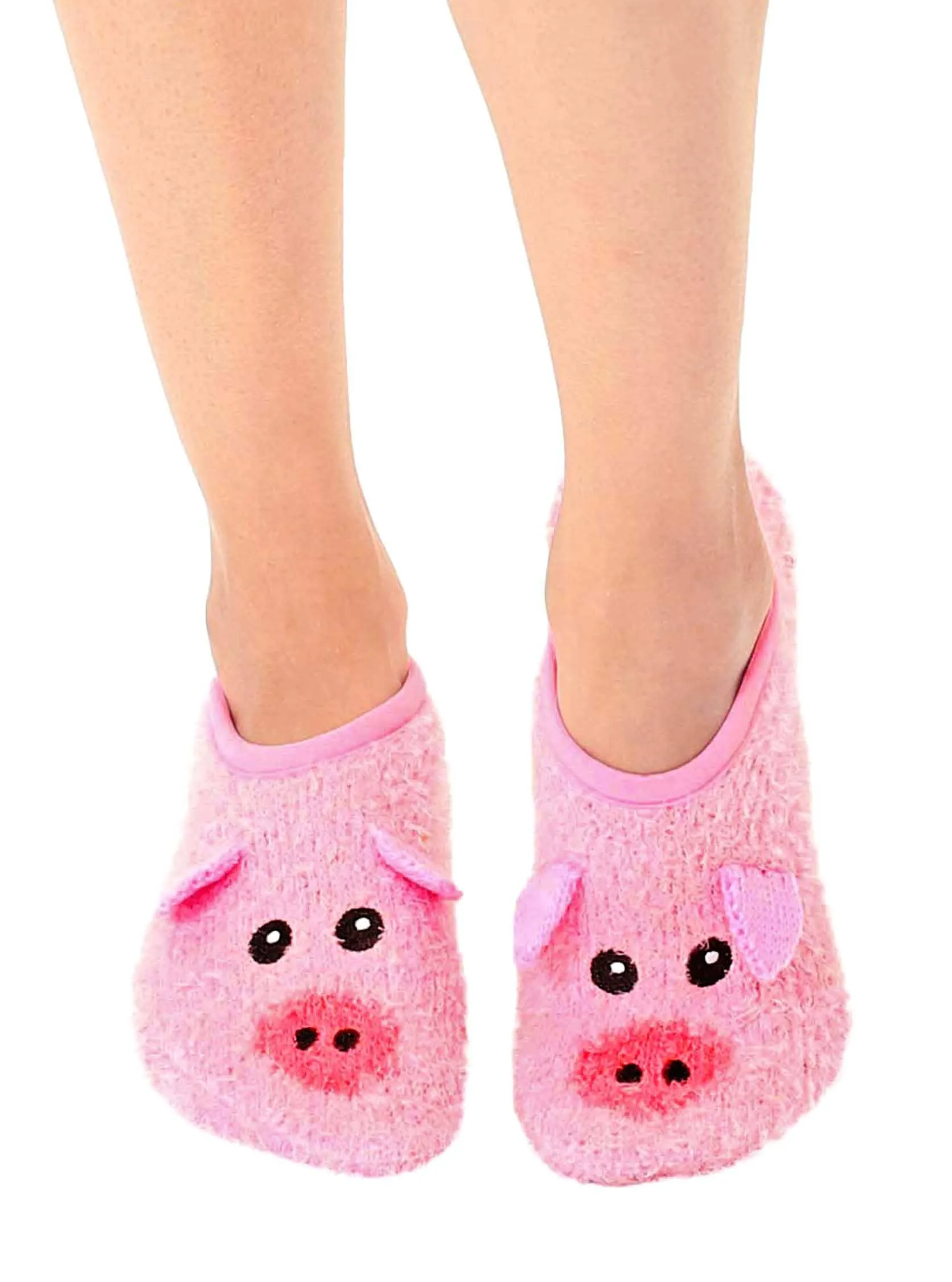 Fuzzy Pig Slipper Socks: Fuzzy slipper