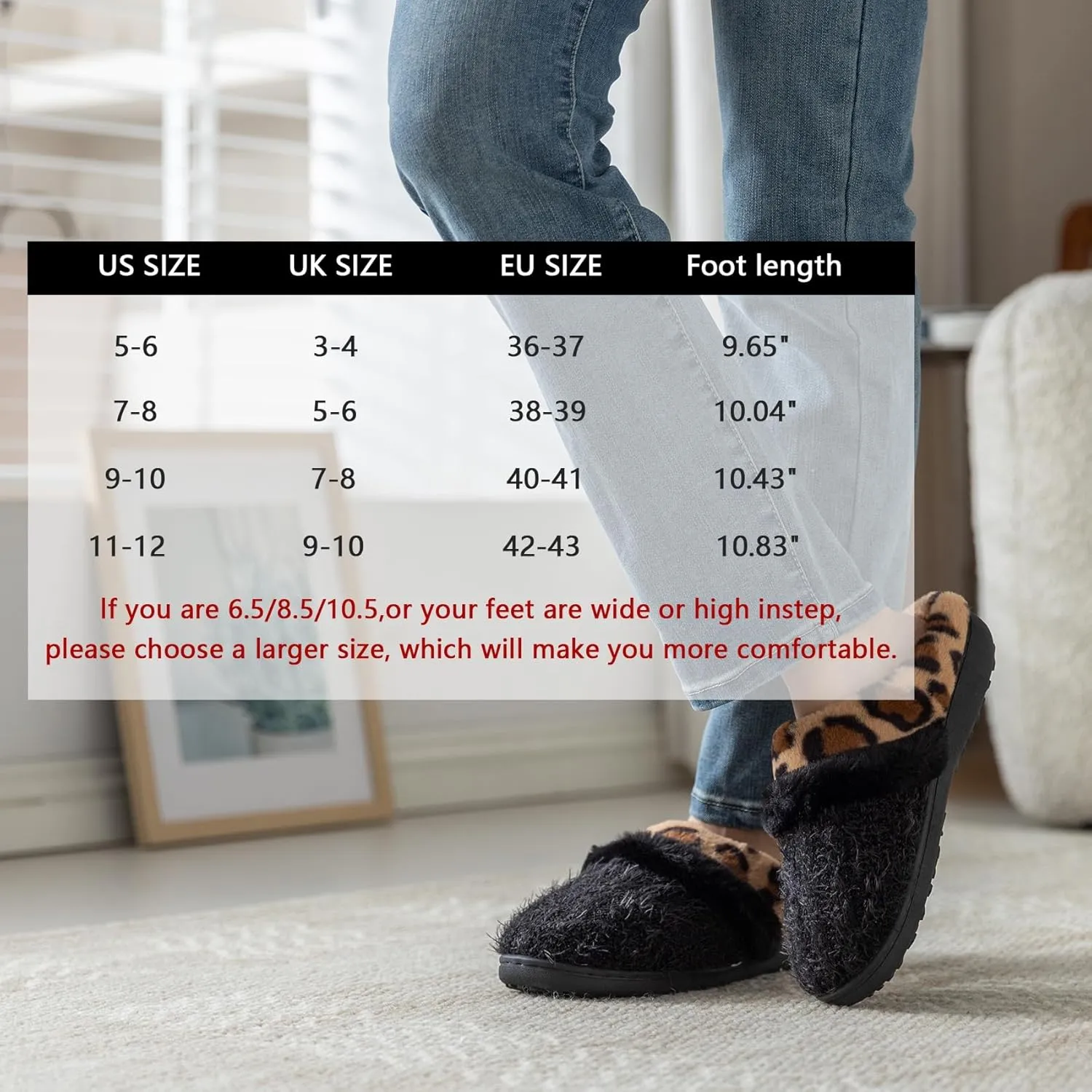 Fuzzy Slippers for Women Indoor and Outdoor Plush with Memory Foam Anti-Skid Sole Cozy House Slipper Soft Bedroom Shoes Slip On Gifts for Women Mom Her Ladies