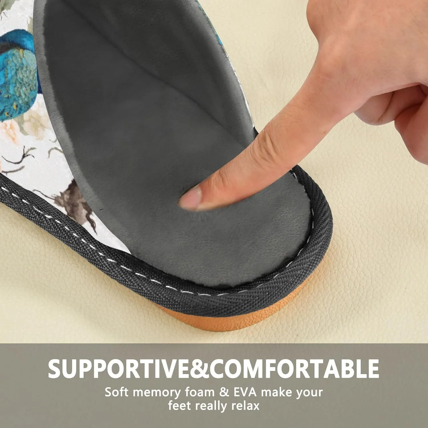 Fuzzy Slippers for Women Men Cozy Memory Foam Scuff Slippers Warm House Shoes Indoor/Outdoor